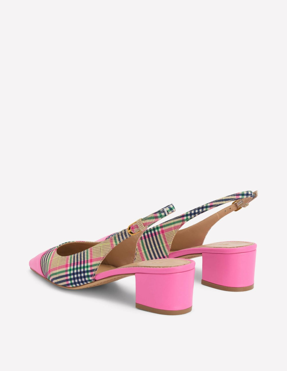 Ailsa Block Heel Slingbacks-Multi Check / Boden Online