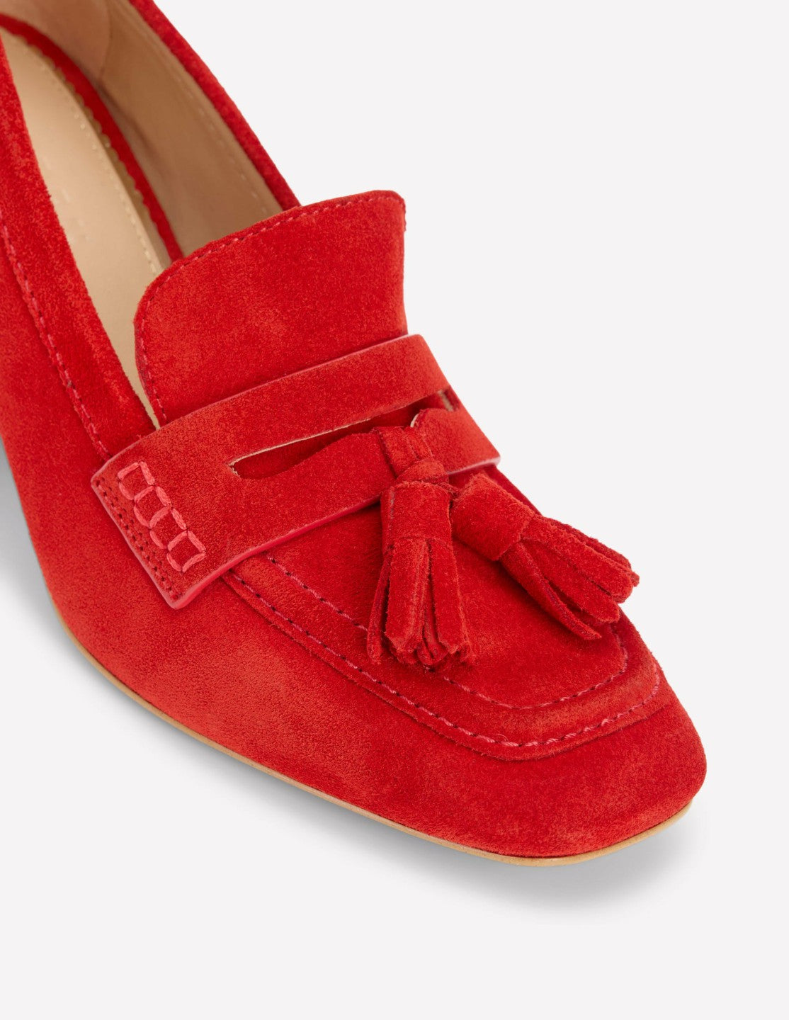 Sol Block Heeled Penny Loafers-Red / Boden On sale