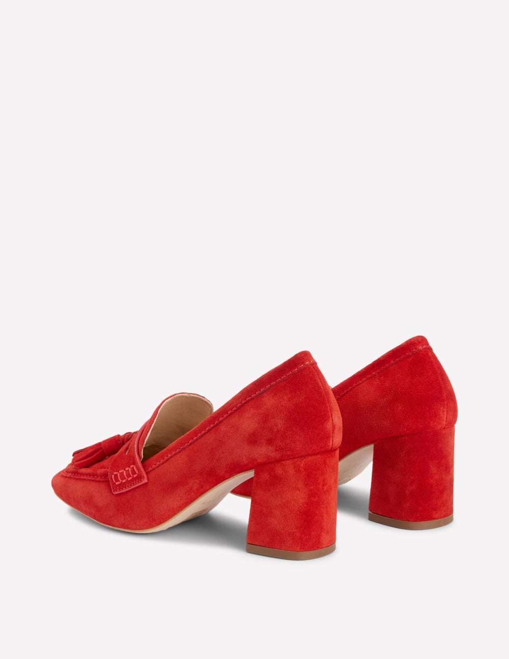 Sol Block Heeled Penny Loafers-Red / Boden On sale