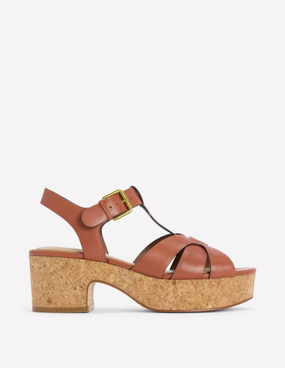 T-bar Wedge Sandals-Tan / Boden Outlet