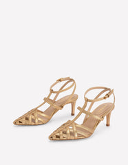Cage Front Heels-Gold / Boden Discount