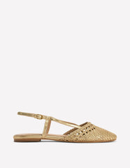 Woven Slingback Flats-Gold / Boden