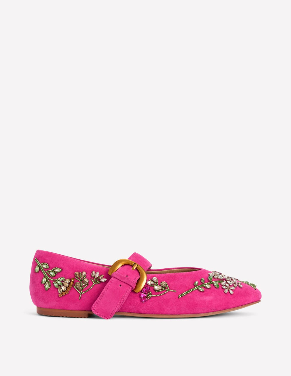 Kylie Flat Buckle Mary Janes-Embellished Pink / Boden Discount