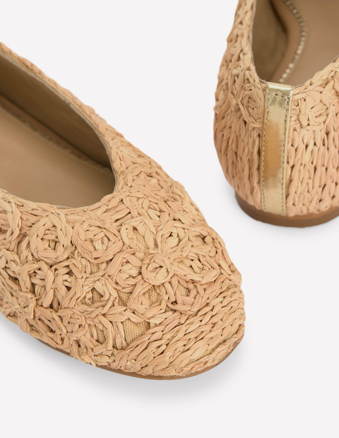 High Cut Ballet Flats-Flower Raffia / Boden On sale