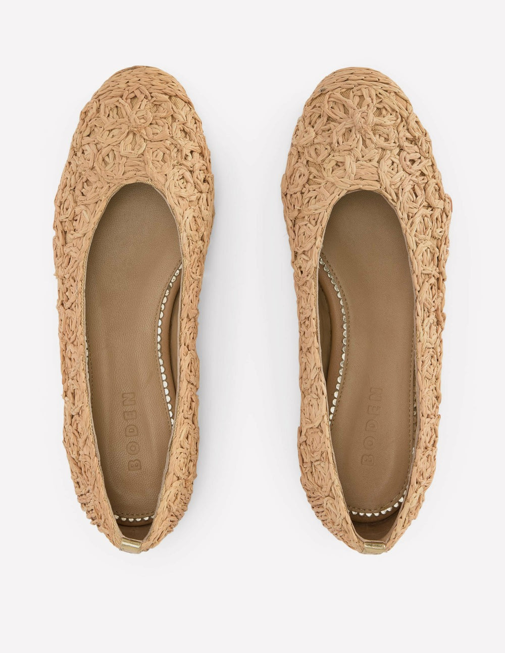 High Cut Ballet Flats-Flower Raffia / Boden On sale