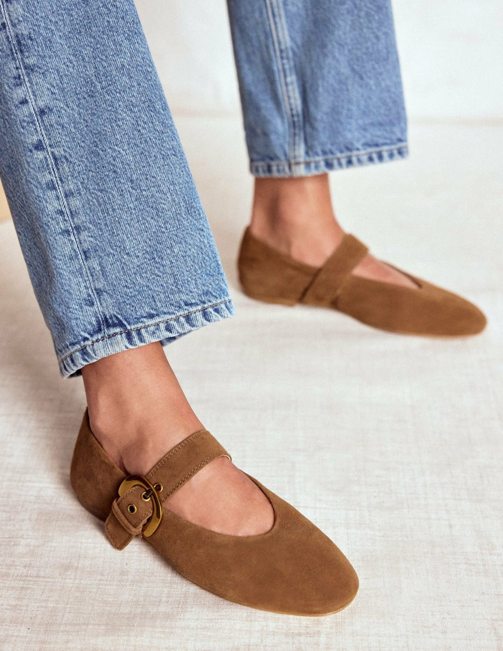 Kylie Flat Buckle Mary Janes-Raw Umber / Boden us