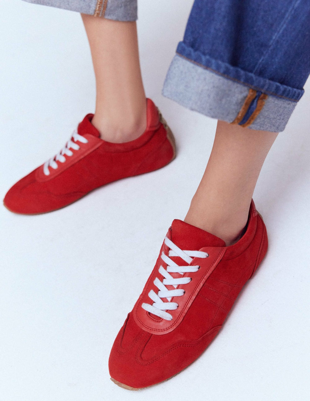 Delphine Slim Sole Trainers-Red / Boden Sale