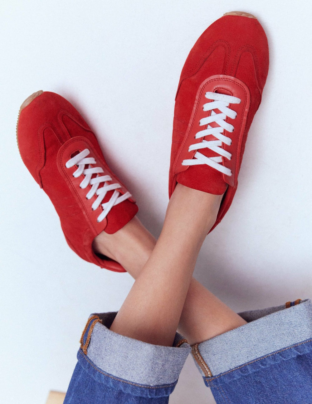 Delphine Slim Sole Trainers-Red / Boden Sale