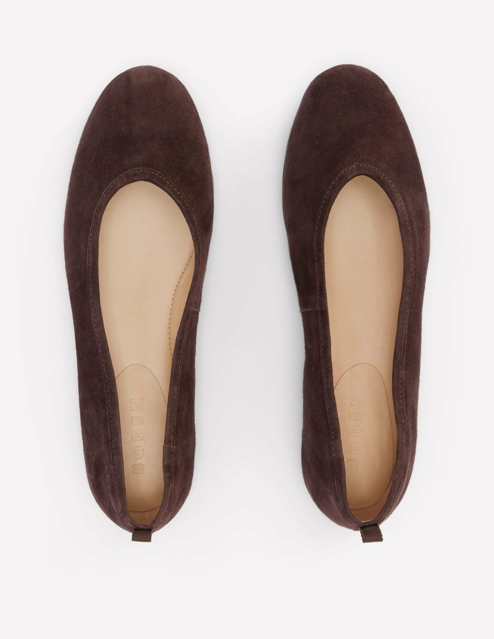 High Cut Ballet Flats-Bitter Chocolate / Boden Online