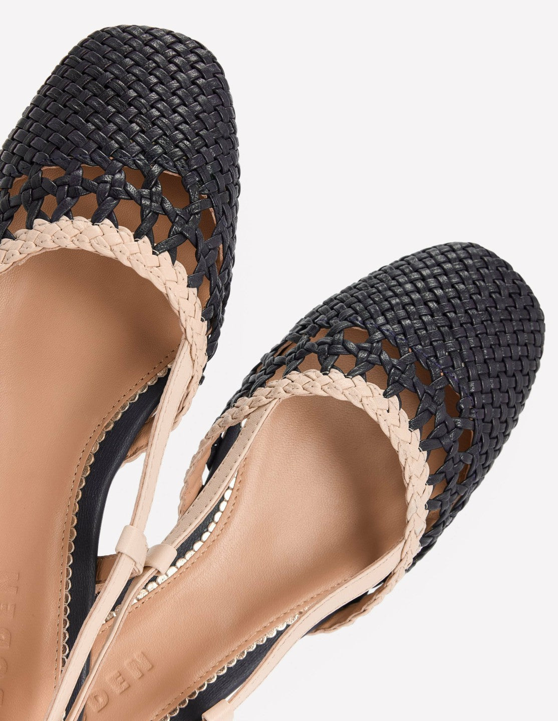 Woven Slingback Flats-Navy/Ivory / Boden Discount