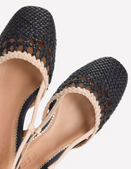 Woven Slingback Flats-Navy/Ivory / Boden Discount
