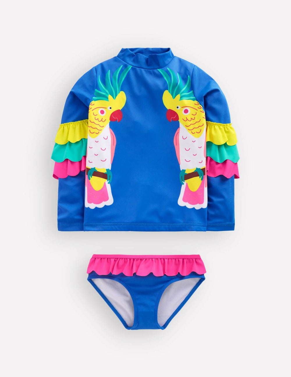 Appliqué Rash Vest Set-Azure Blue Parrot / Boden Outlet