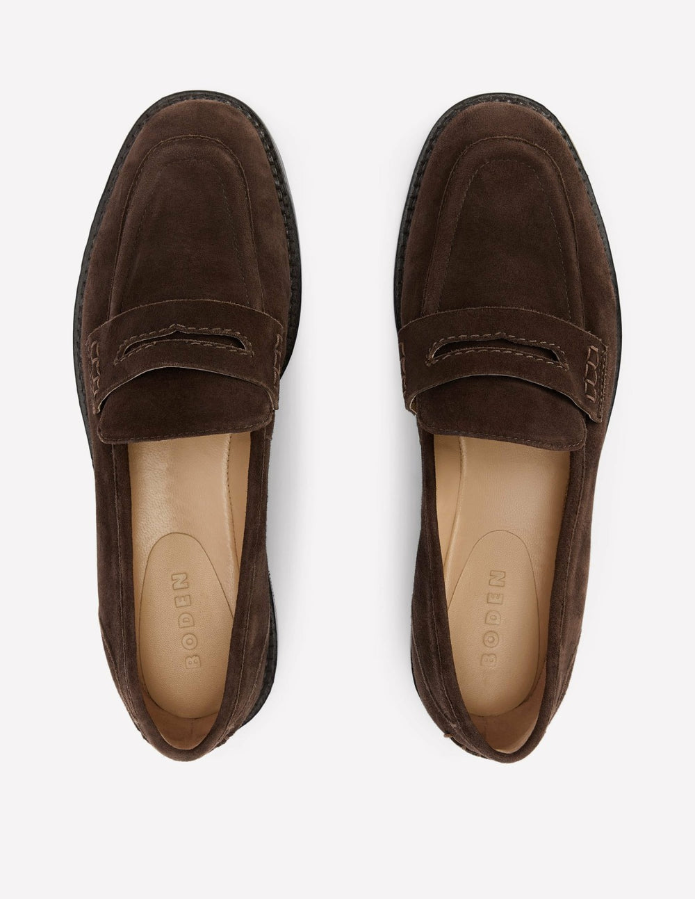 Nya Penny Loafers-Bitter Chocolate Suede / Boden Sale