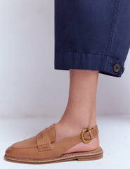Nya Slingback Penny Loafers-Tan / Boden Discount