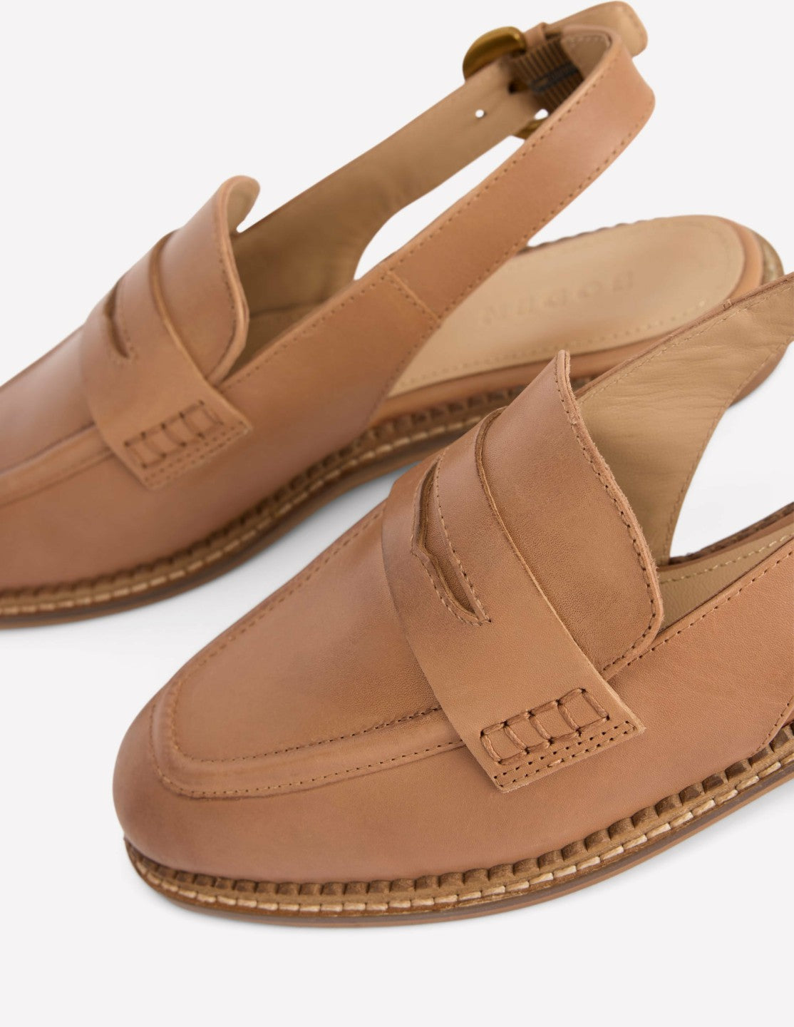 Nya Slingback Penny Loafers-Tan / Boden Discount