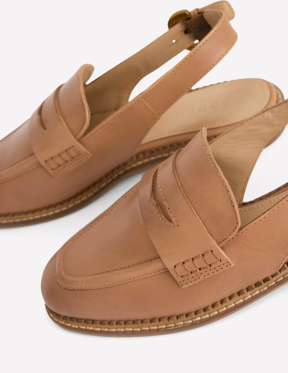 Nya Slingback Penny Loafers-Tan / Boden Discount