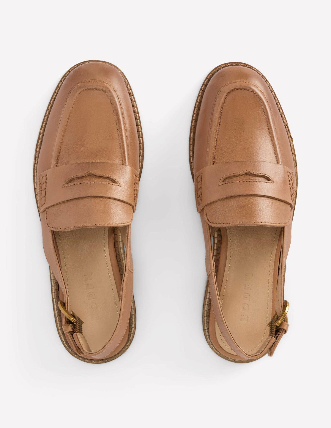 Nya Slingback Penny Loafers-Tan / Boden Discount