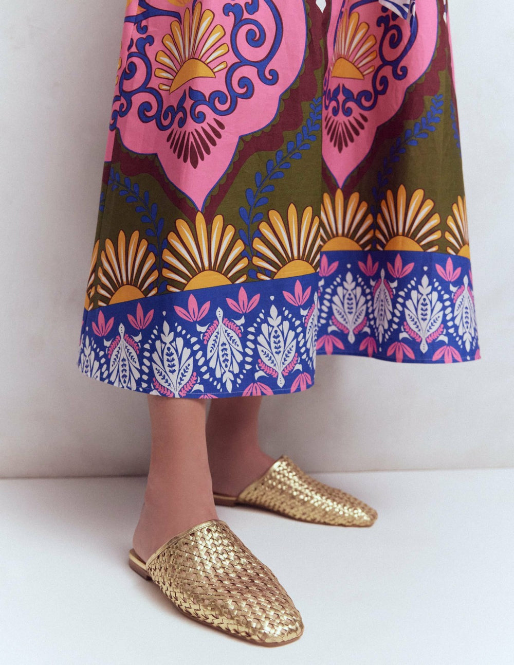 Mule Slipper Loafer-Gold Weave / Boden us