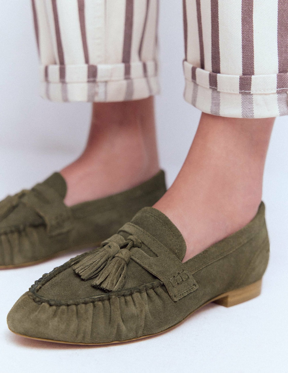 Soft Ruched Loafers-Deep Olive / Boden Sale