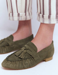 Soft Ruched Loafers-Deep Olive / Boden Sale