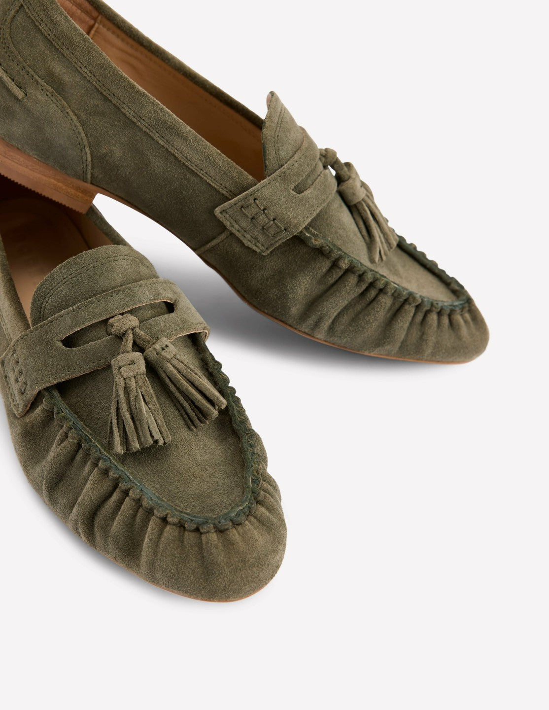 Soft Ruched Loafers-Deep Olive / Boden Sale