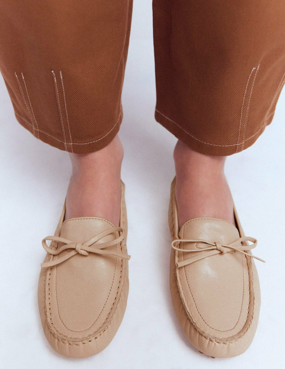 Heidi Stitched Soft Loafers-Ecru / Boden Outlet