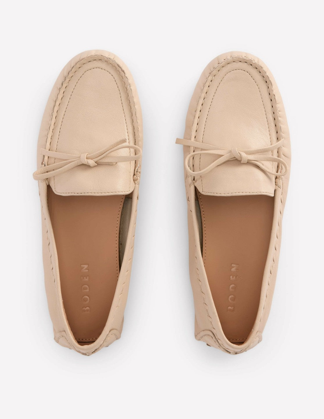 Heidi Stitched Soft Loafers-Ecru / Boden Outlet