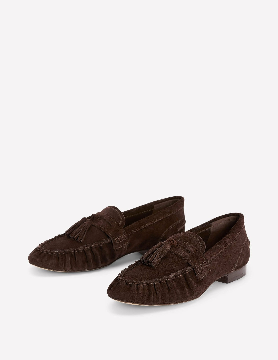 Soft Ruched Loafers-Chocolate / Boden Discount