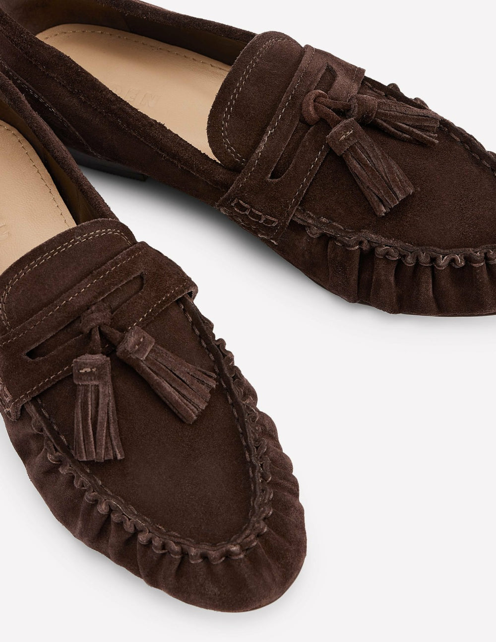 Soft Ruched Loafers-Chocolate / Boden Discount