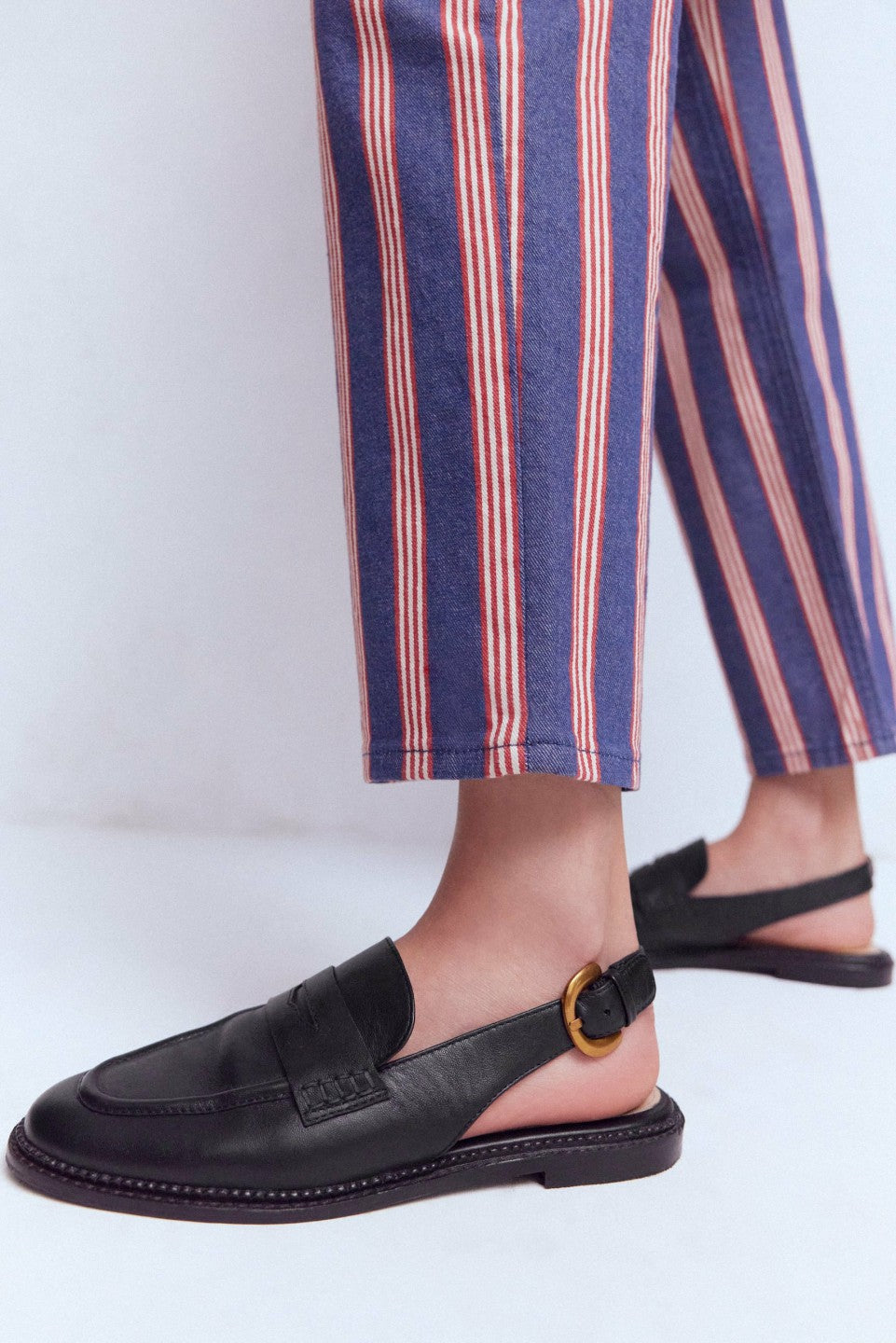 Nya Slingback Penny Loafers-Black / Boden Sale