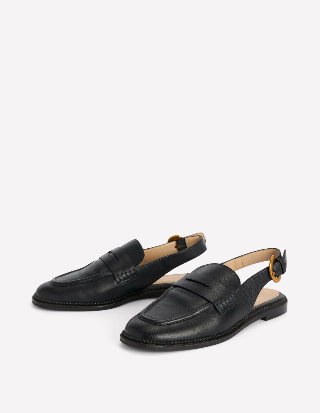 Nya Slingback Penny Loafers-Black / Boden Sale