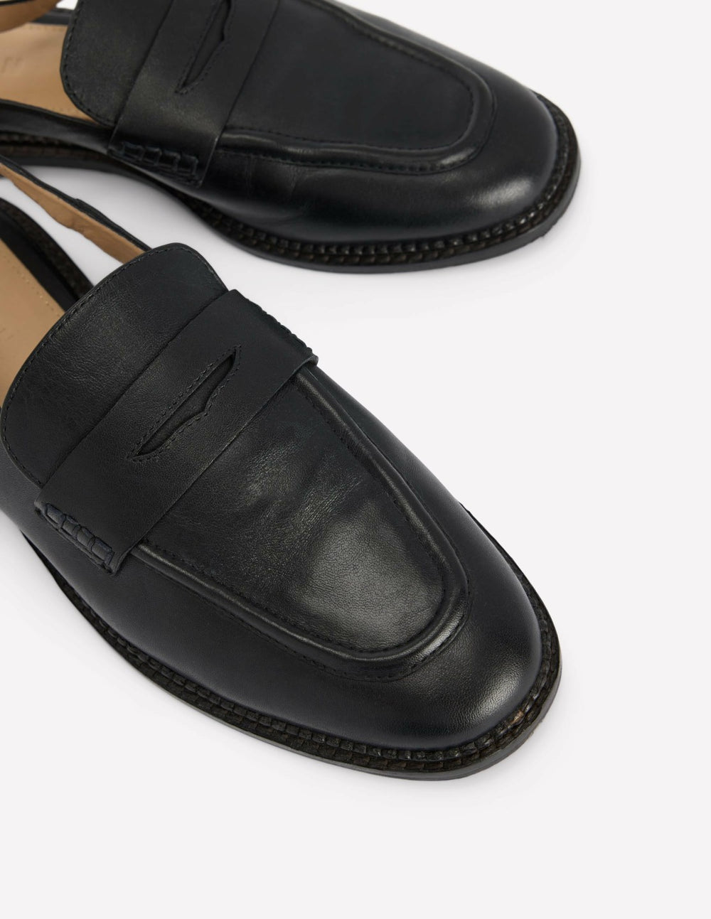 Nya Slingback Penny Loafers-Black / Boden Sale