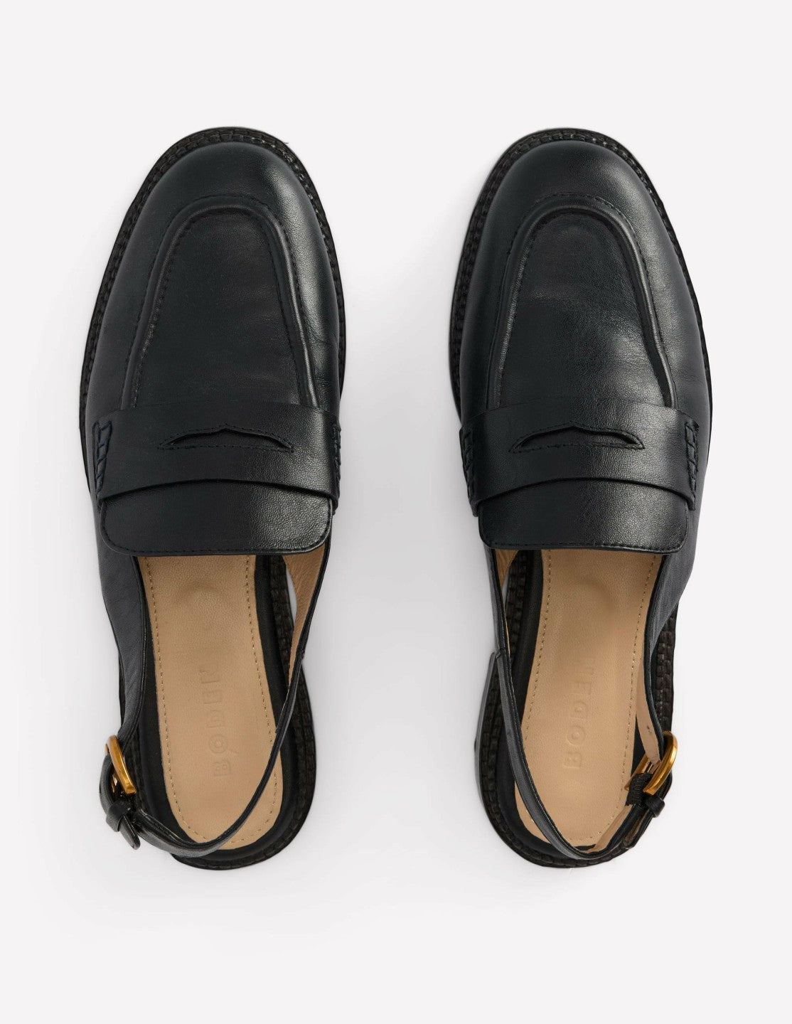 Nya Slingback Penny Loafers-Black / Boden Sale