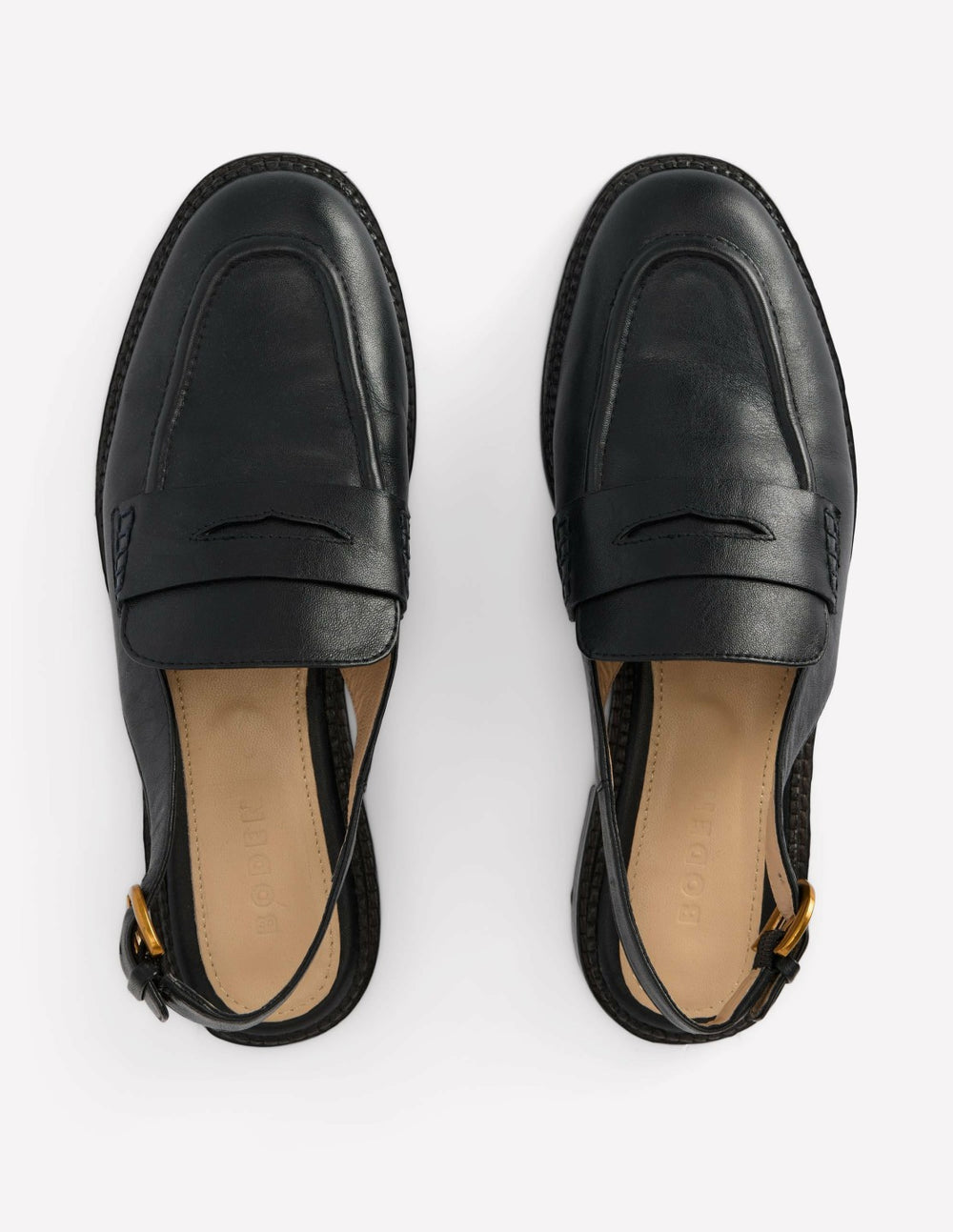 Nya Slingback Penny Loafers-Black / Boden Sale