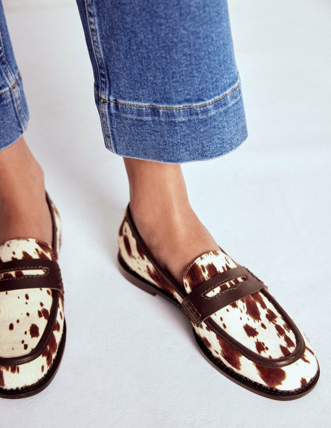 Nya Penny Loafers-Brown/Ivory / Boden Outlet