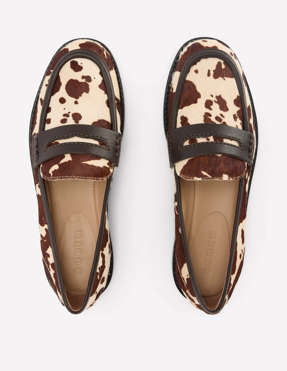 Nya Penny Loafers-Brown/Ivory / Boden Outlet