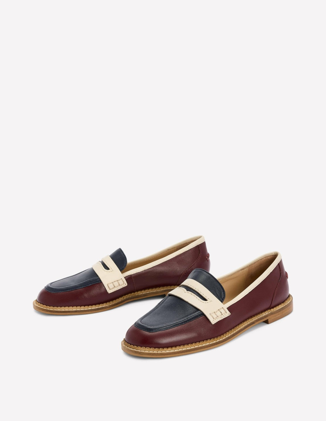 Nya Penny Loafers-Oxblood/Navy / Boden us