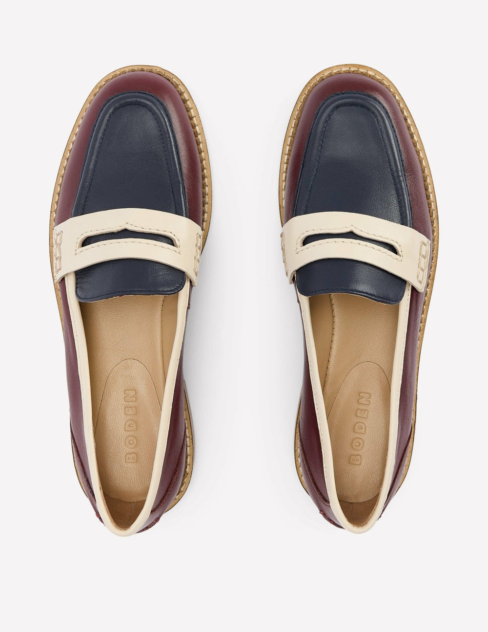 Nya Penny Loafers-Oxblood/Navy / Boden us