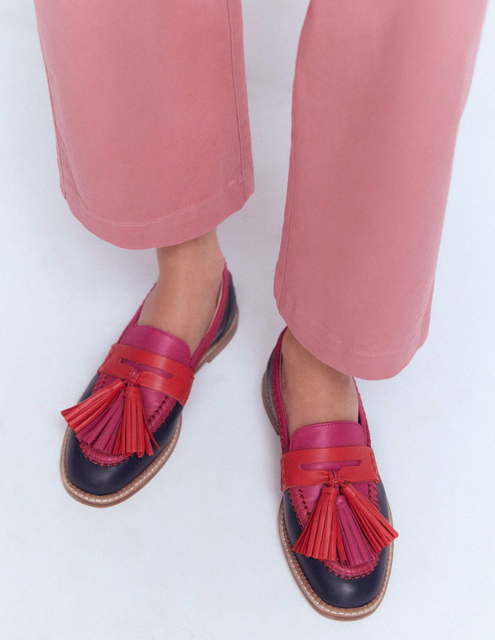 Nya Penny Loafers-Colourblock Tassel / Boden