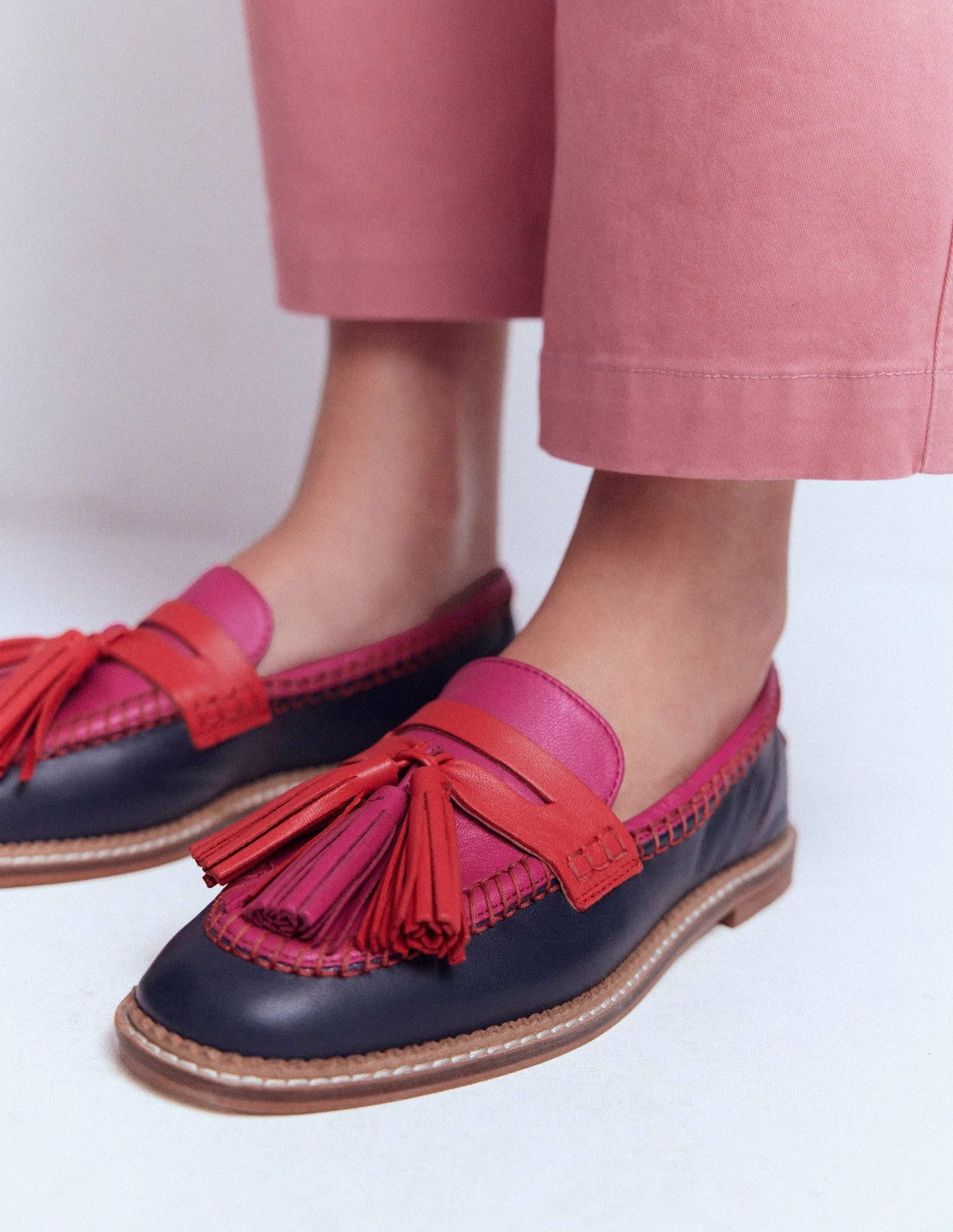 Nya Penny Loafers-Colourblock Tassel / Boden