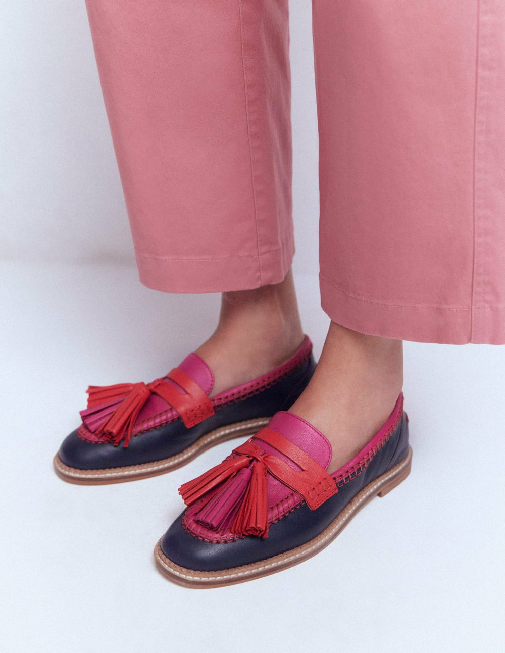 Nya Penny Loafers-Colourblock Tassel / Boden