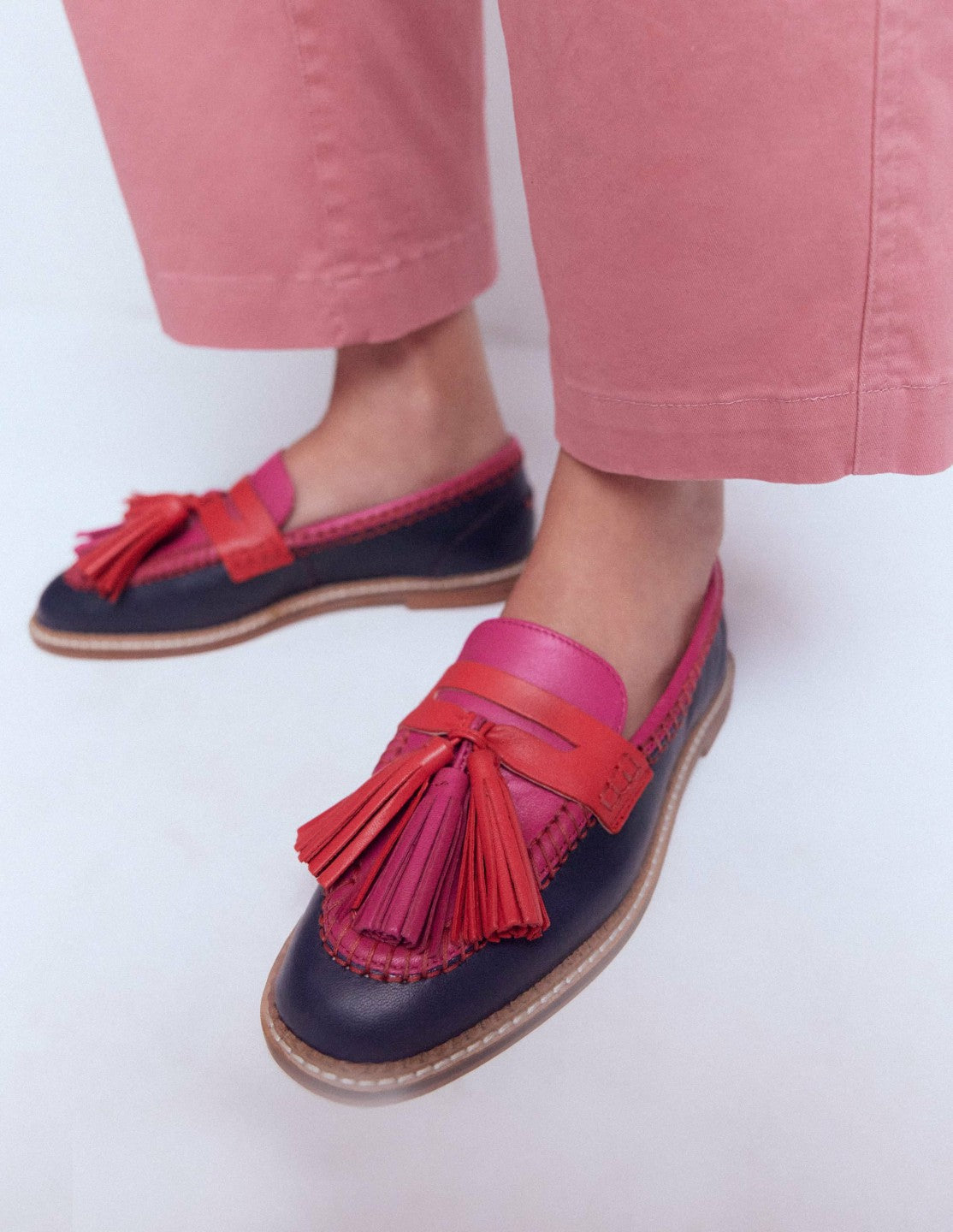 Nya Penny Loafers-Colourblock Tassel / Boden