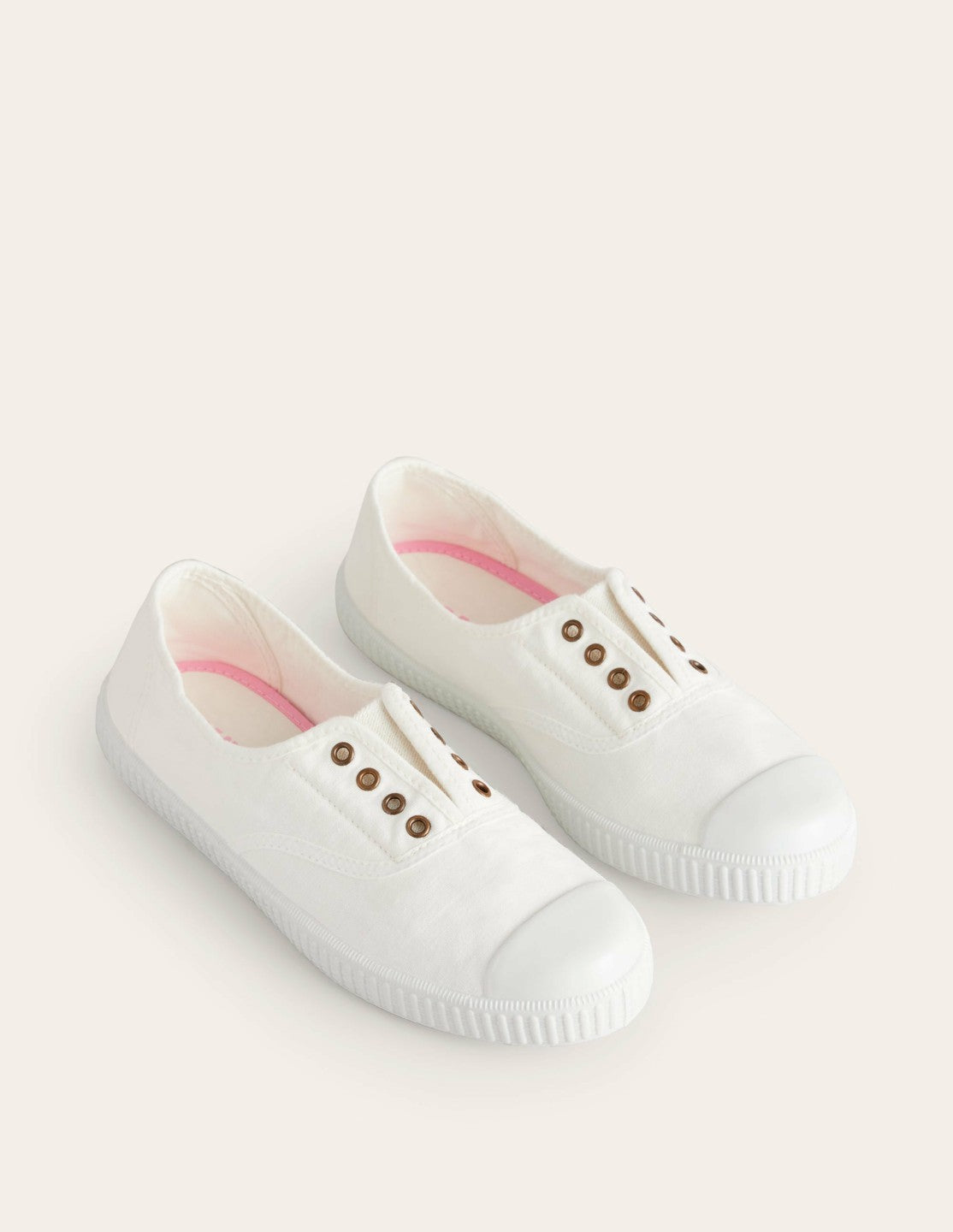 Laceless Canvas Plimsoll-Ivory / Boden Online