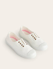 Laceless Canvas Plimsoll-Ivory / Boden Online