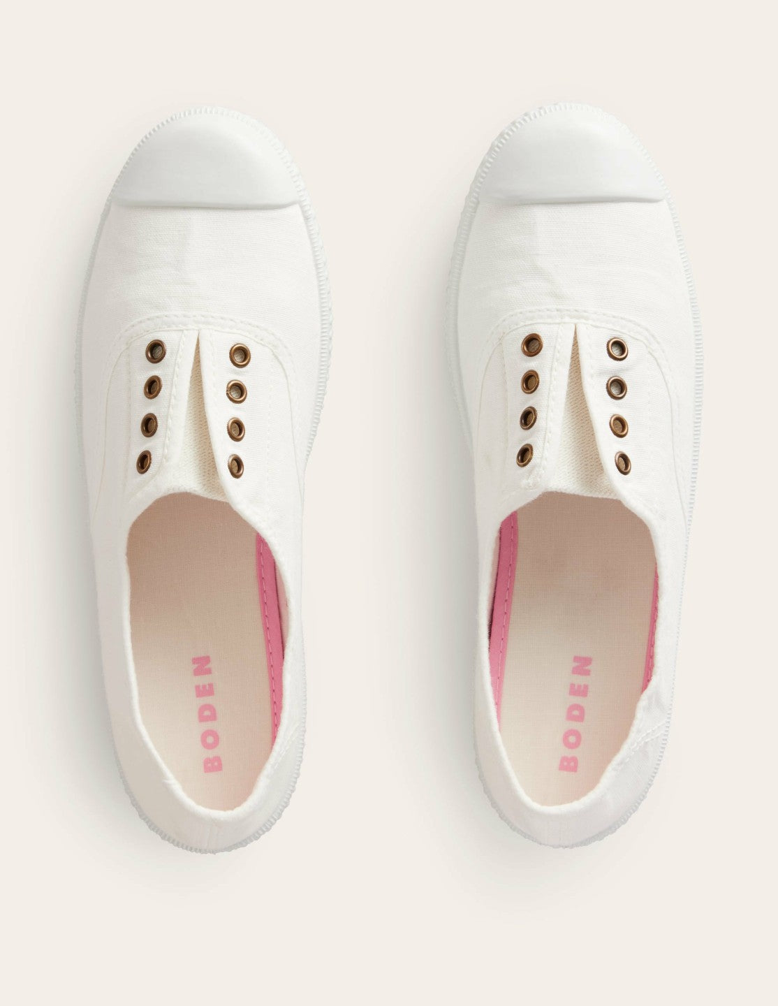 Laceless Canvas Plimsoll-Ivory / Boden Online