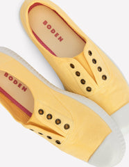 Laceless Canvas Plimsoll-Buttercream / Boden Outlet