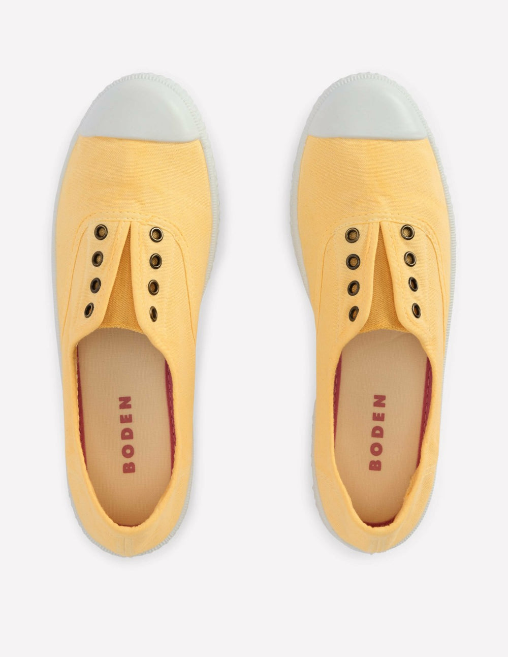 Laceless Canvas Plimsoll-Buttercream / Boden Outlet