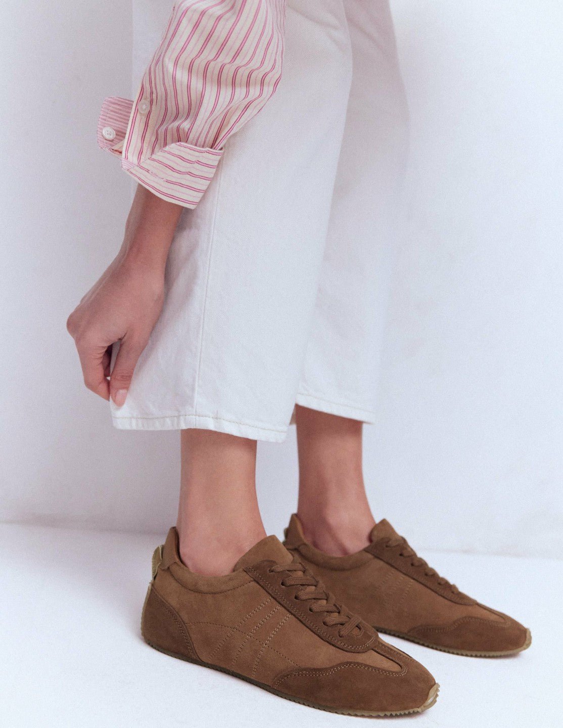Delphine Slim Sole Trainers-Tan / Boden Discount