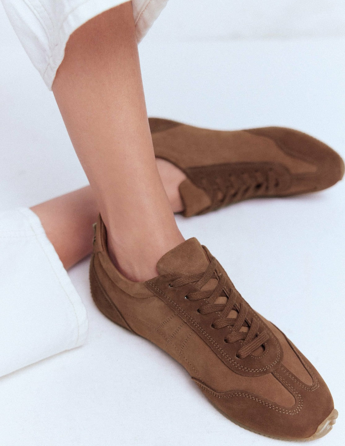 Delphine Slim Sole Trainers-Tan / Boden Discount