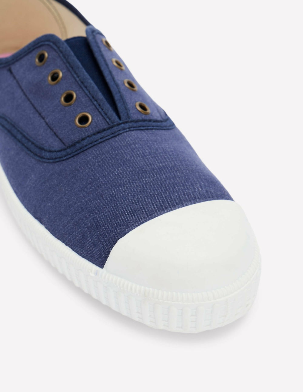 Laceless Canvas Plimsoll-Navy / Boden On sale